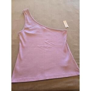 Anthropologie NWT Lilac Ribbed Oneshoulder Tank(XL)